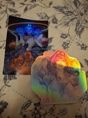 Knights Of Guinevere Holographic Sticker Lot X2 Size 3X3 Inches Waterproof