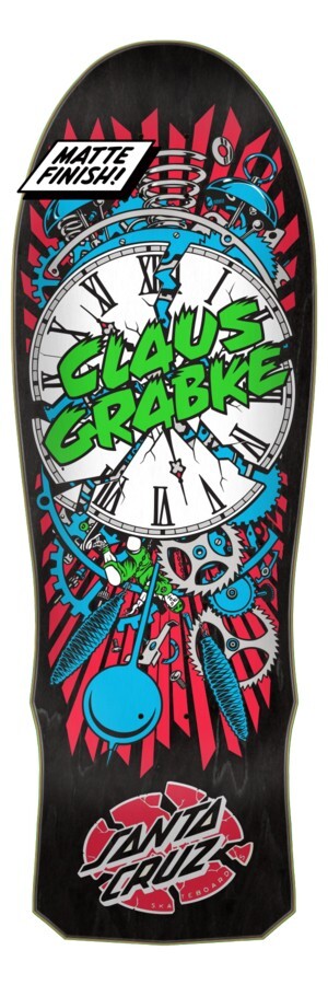Santa Cruz Grabke Exploding Clock Reissue Black Matte Finish 10.0 in x 30.0 in