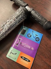 Micro Maxi Deluxe LED Scooter Black/Orange LED Wheels Ages 5-12 NEW OPEN BOX