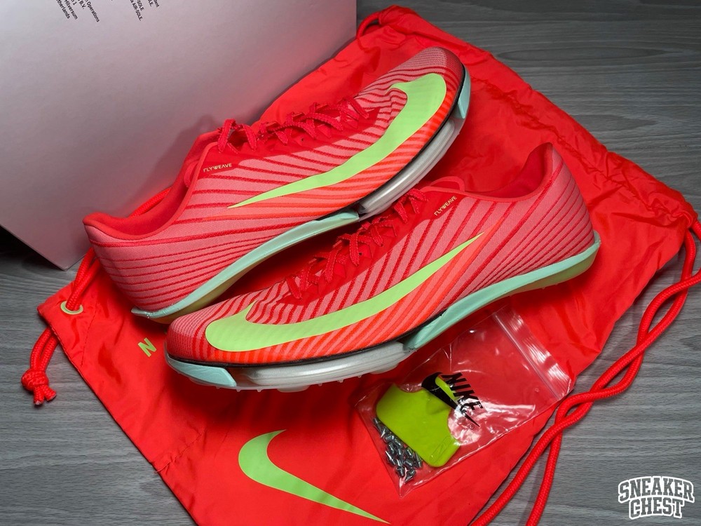 Nike Air Zoom Maxfly 2 Bright Crimson Lime Track Spikes Mens Size 14 FD8395-600
