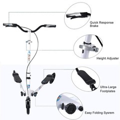 3 Wheel Foldable Scooter Swing Scooter Tri Slider Kick Wiggle Scooters Push D…