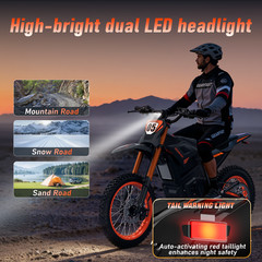 2500W Electric Motorcycle Dirt Bike Bicycle 48V 20.8AH 23.4AH All Terrain E-Bike