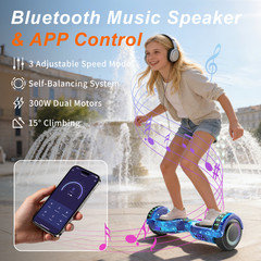 Hoverboard Electric for Kids Bluetooth Self-Balancing Scooter LED Light UL 2272