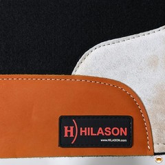 87HS Hilason Western Wool Felt Horse Saddle Pad W/ Cowhide Leather – Black