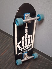 Skeleton Key Complete Skateboard Black White Deck Blue Wheels Manual Power