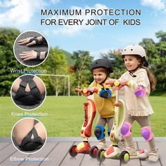 Knee Pad and Elbow Pad Set Toddler 3-10 Years Protective Gear Set for Girls Boys