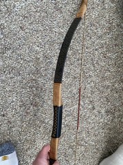 Traditional Mongolian Horse Wood Bow – 53″ Handmade Recurve Bow Black