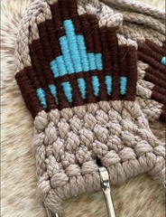 32” Size Western String Girth Cinch Teal Aztec Design