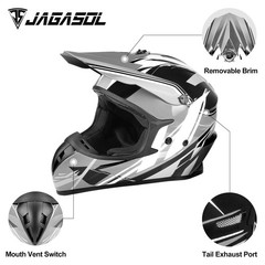 Jagasol Dot Off Road Dirt Bike Motocross Helmet For Adults Men And Women Dual