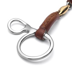 Cavalon Baucher Lozenge Leather Covered Snaffle Bit