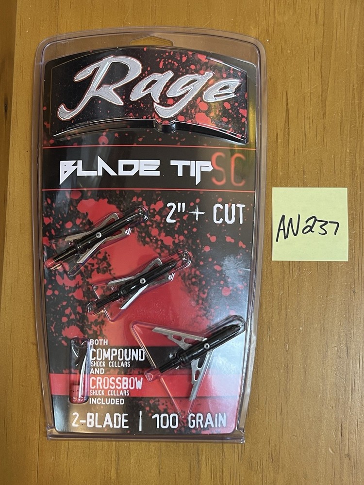 3 Pack Rage «Black Series» Chisel Tip SC Crossbow/Compound Broadheads
