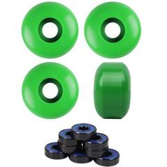 TGM Skateboards 56mm Blank Skateboard Wheels + ABEC 7 Bearings 56mm, Green