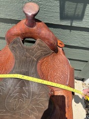 Simco Western Pleasure / Trail Saddle 15” Seat Honey Brown, Hand Tooled