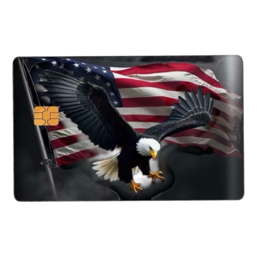 AMERICA USA FLAG BALD CLAWED EAGLE 250 ANNIVERSARY Card Skin Cover Sticker 1PC