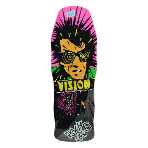 VISION – ORIGINAL SHAPE PSYCHO STICK SKATEBOARD DECK- REISSUE – 10″- BLACK STAIN