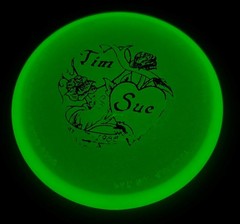 (1988) GLOW Wedding Tim & Sue Mini Disc Golf Innova San Marino Glo Silver #1040