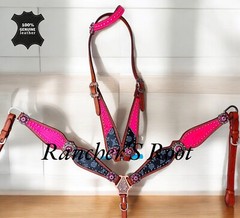 Western Horse Tack Set | Pink Gator With Black Tack Set