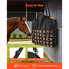 Uimoso Durable Slow Feed Hay Bag for Horses, 21.65 x7.28x 25.2 in, 1.81 in Holes