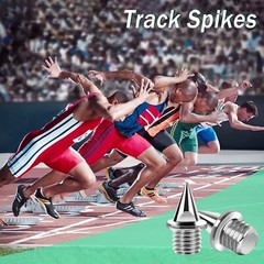 100 Pcs 1/4 Inch Stainless Steel Track and Cross Country Spikes w/ Spike Wrench