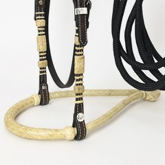 Hilason Western Horse Beautiful Noseband Tack Genuine Leather Reins with Bosal