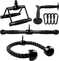 Yes4ALL Tricep Press Down Cable Machine Attachment Set, LAT Pulldown Attachment