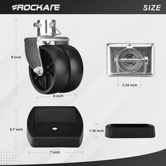Rockane Dual 6» Trailer Jack Swivel 2000LBs with Chock, sliver and black