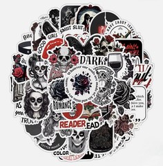 30Pcs Random Cool Aesthetic Dark Romance Horror Gothic Book Waterproof Stickers