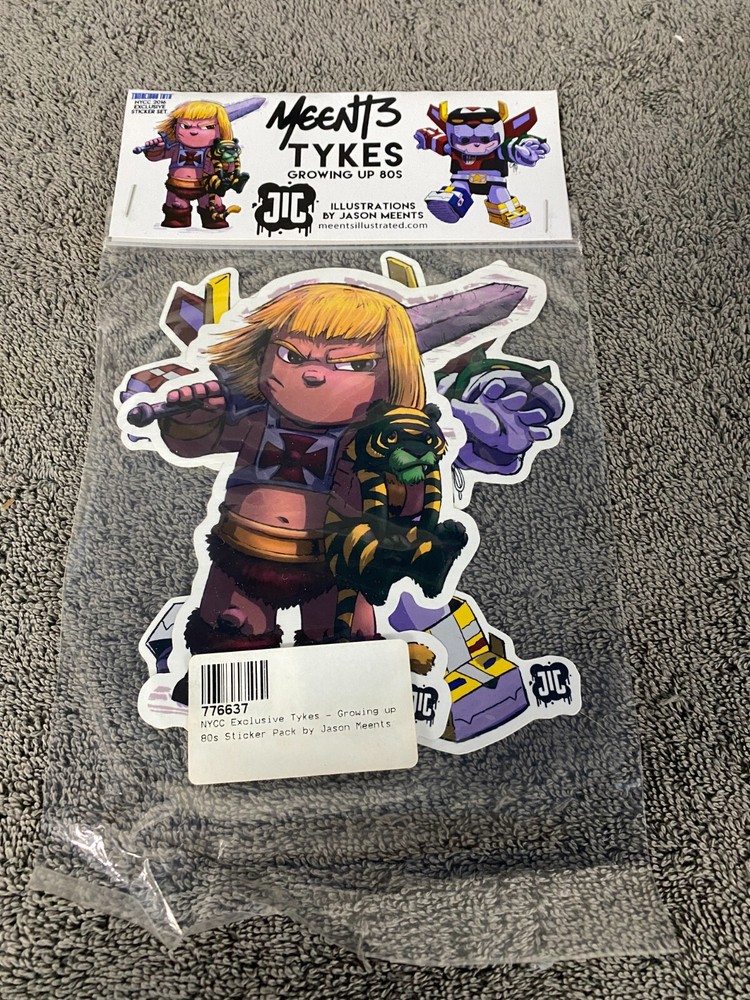 Jason Meents NYCC 2016 Sticker Set He-Man Voltron 6″ Tykes Growing Up 80s E4