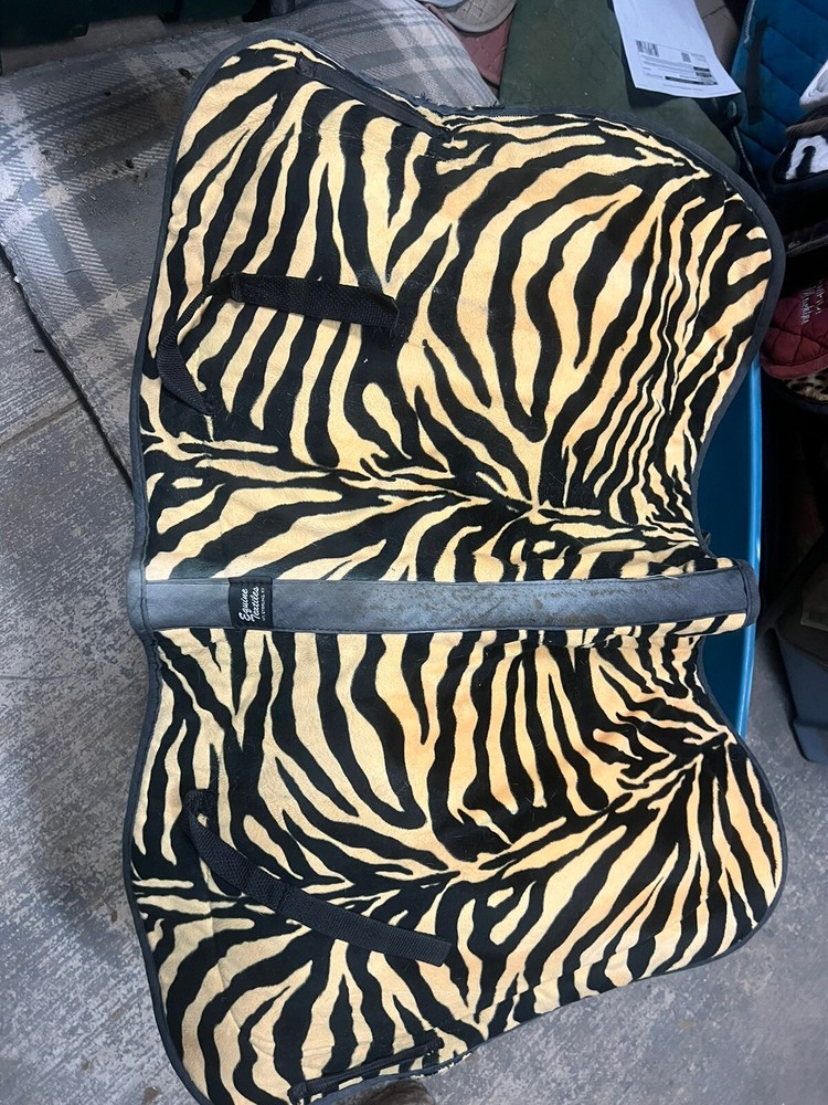All Purpose English Saddle Pad Yellow Animal Print Tiger Stripe