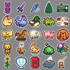 Mix 10/50 PCs Stardew Valley Game Luggage Notebook Laptop Car Gift Sticker