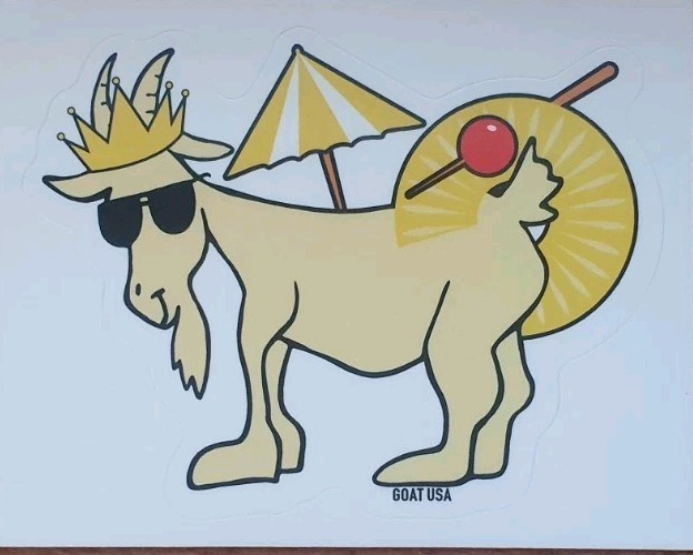 🐐 GOAT USA STICKER – PINA COLADA GOAT – FREE SHIPPING – New!