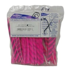 51 Count Gateway Archery Arrow Feathers 5″ Right Wing: Shield Faux Barred Pink