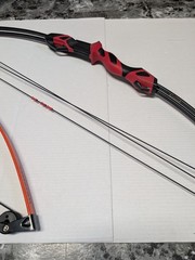Barnett Compound Bow Set WildHawk Vertigo Orange Red Dual Limb Archery Youth