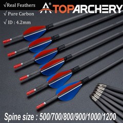 31″ PURE Carbon Arrows ID4.2mm SP500-1200 Fixed Tips for Bow Target Practice