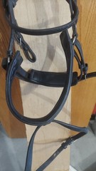 Dressage Bridle, Black, Extra Full Size W/flash
