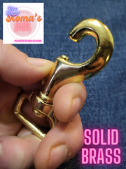 3″ solid brass swivel snap hook 1″ square hole bolt action, clasp clip 10 count