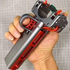Full Metal Repeat Pocket Slingshot Comes with 1 Magazine 5 Bandsets Model C