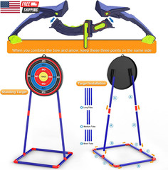2 Pack Bow and Arrow Set for Kids, Light up Archery Set with 14 Suction Cup Arro