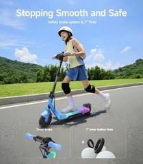 NAVEE K100 Max Kids Electric Scooter w/ APP Control, 3 Heights, Safe 12.4MPH