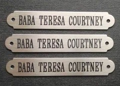 SADDLE PLATE 2 1/2″ x 3/8″ Custom Engraved Solid Nickel Silver Bridle or Brow