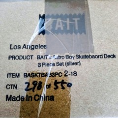 ✨NEW/SEALED✨ Astro Boy x Bait Skateboard Deck 3 Piece Set (Silver, Glow in Dark)