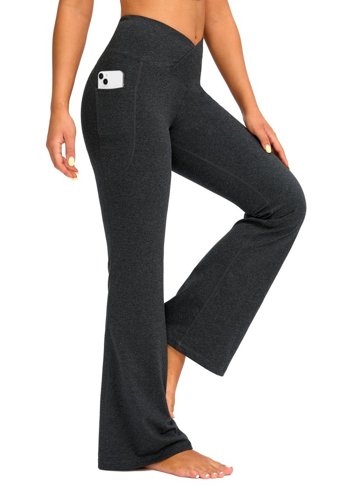 G Gradual Womens Flare Leggings Crossover Yoga Pants 29/30.5/32 High Waist Bell