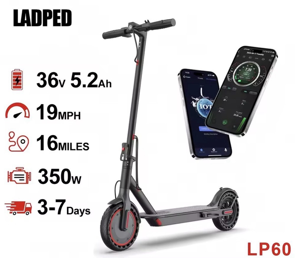 Ladped LP60 Electric Scooter 350W 8.5′ Foldable Scooter for Adults 19mph