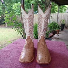 Justin Full Quill Ostrich Boots 8.5D