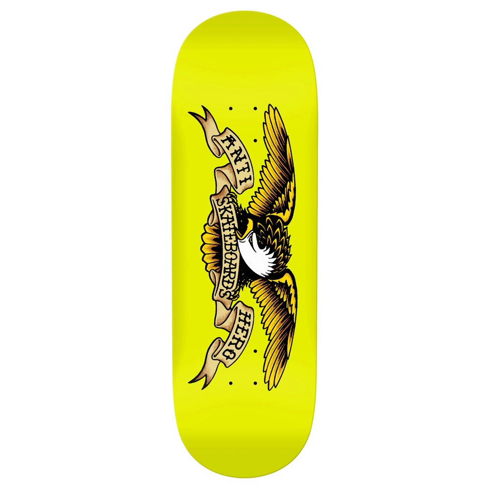 Anti Hero Skateboard Deck Shaped Eagle Horse Pill Yellow 10″ x 31.85″