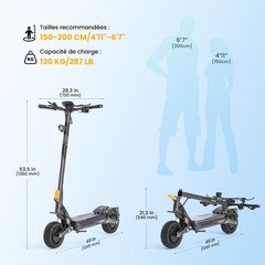 Ausom Gosoul 2 Pro Electric Scooter Adult 2*1400W Motor,56mi Max Range E-Scooter