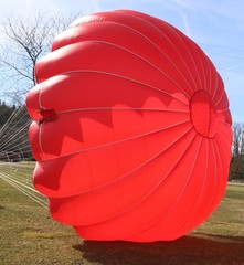 23ft steerable round reserve parachute canopy – red – MINT