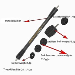 Archery Compound Bow Stabilizer Carbon Balance Bar Silencer Dampener Target