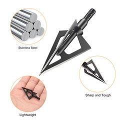 16PCS Archery Broadheads Hunting Archery 100 Grains3 Blades Hunting Heads Tips