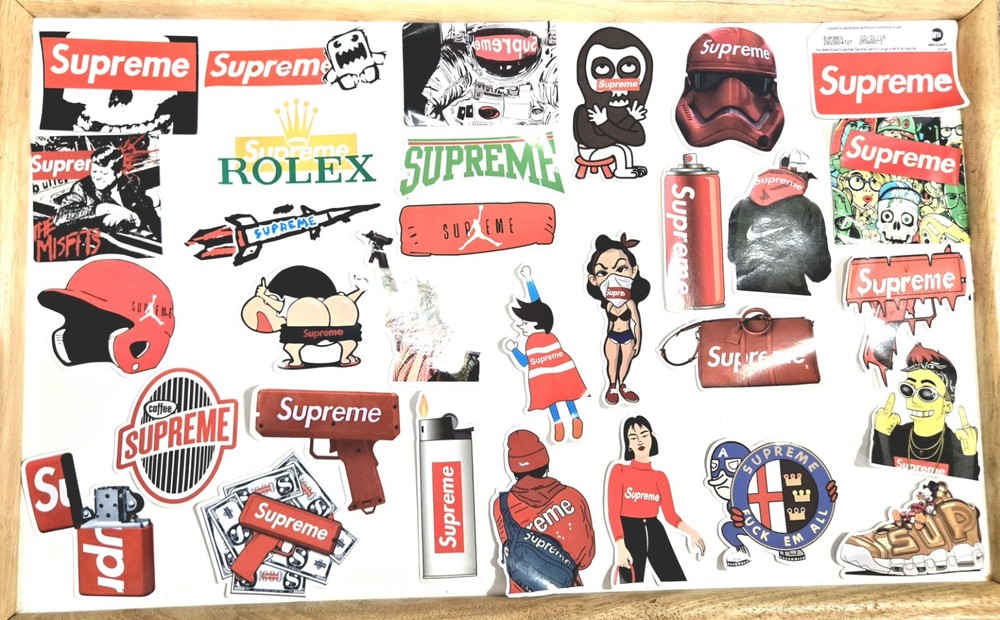 31 New Old Stock Supreme Vintage Sticker Lot Rolex Misfits Nike Jordon Star Wars